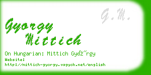 gyorgy mittich business card